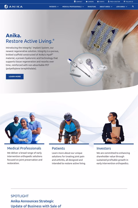 Anika-Therapeutics Homepage 1440px