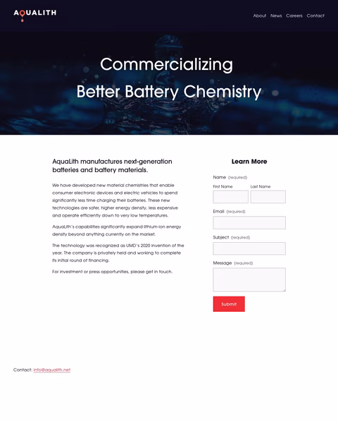 Aqualith-Advanced-Materials Homepage 1440px