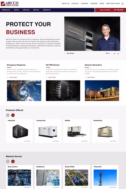 Arcco-Power-Systems Homepage 1440px