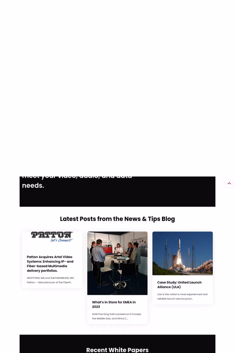 Artel-Video-Systems Homepage 1440px