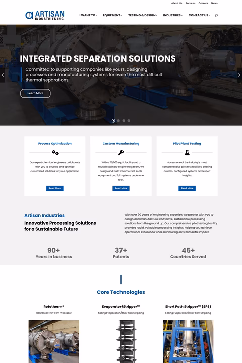 Artisan-Industries Homepage 1440px