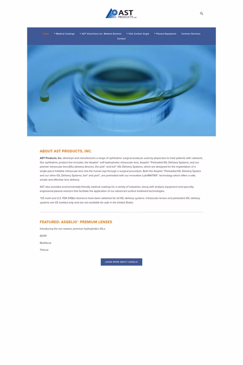 Ast-Products-Inc Homepage 1440px
