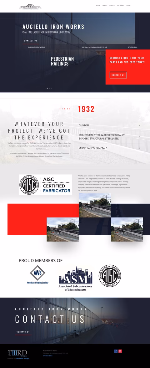 Auciello-Iron-Works Homepage 1440px