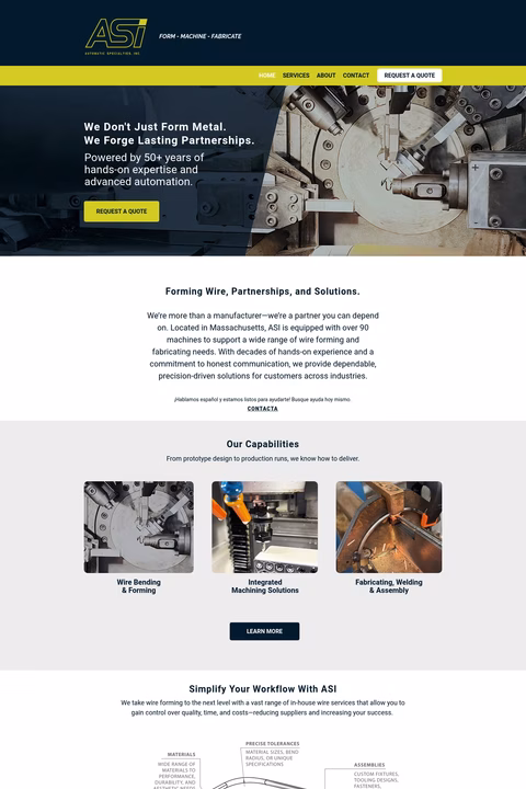 Automatic-Specialties-Inc Homepage 1440px