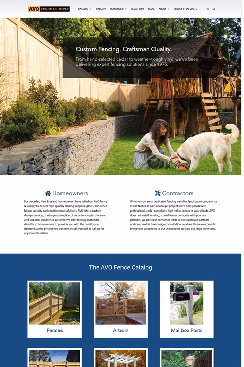 Avo-Fence-Supply Homepage 1440px