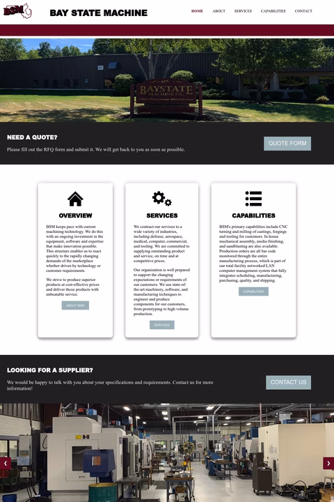 Bay-State-Machine Homepage 1440px