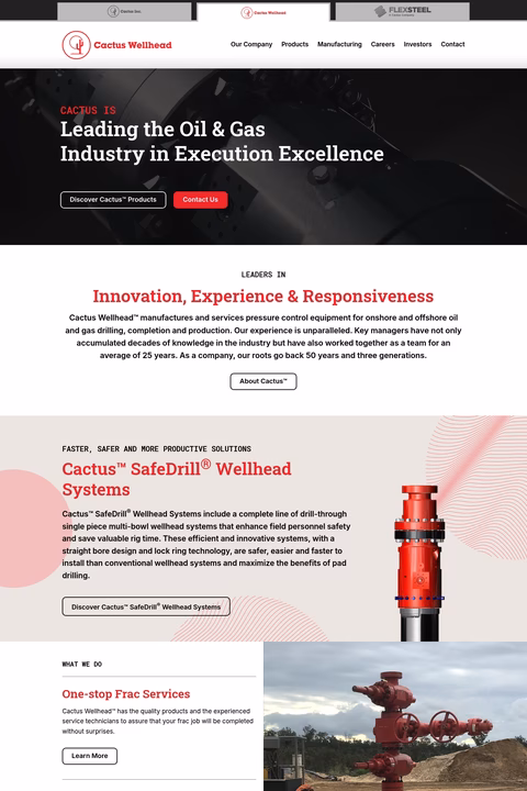 Cactus-Wellhead Homepage 1440px