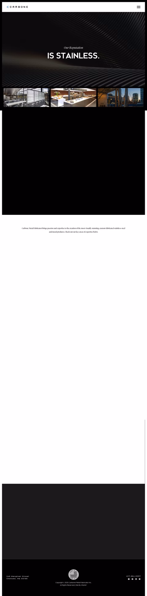 Carbone-Metal-Fabricators Homepage 1440px