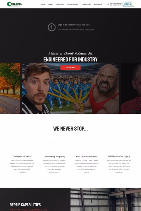 Cembell-Industries Homepage 1440px