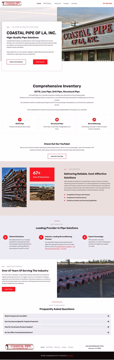 Coastal-Pipe-Of-La Homepage 1440px