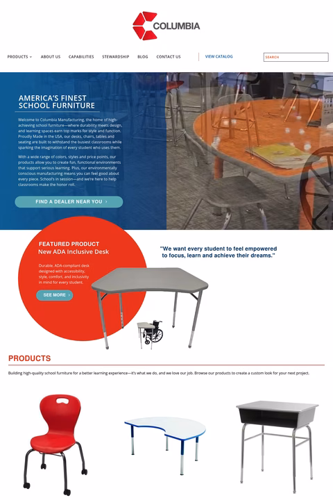 Columbia-Manufacturing Homepage 1440px