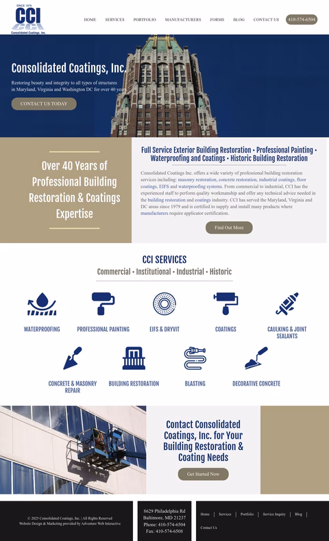 Consolidated-Coatings-Inc Homepage 1440px