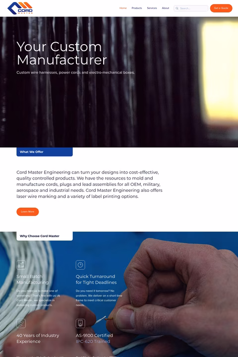 Cord-Master-Engineering Homepage 1440px