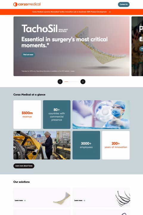 Corza-Medical Homepage 1440px