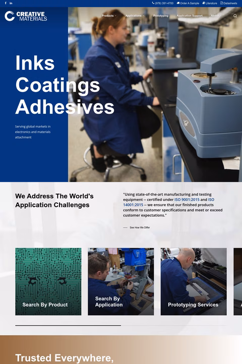 Creative-Materials Homepage 1440px