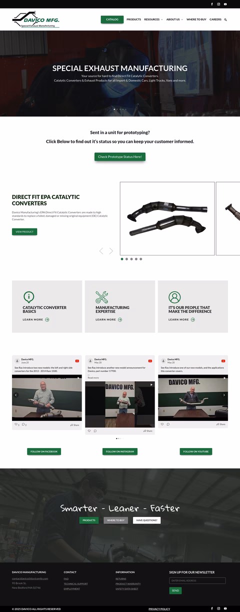 Davico-Manufacturing Homepage 1440px