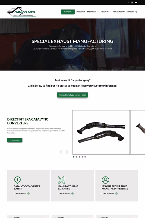 Davico-Manufacturing Homepage 1440px