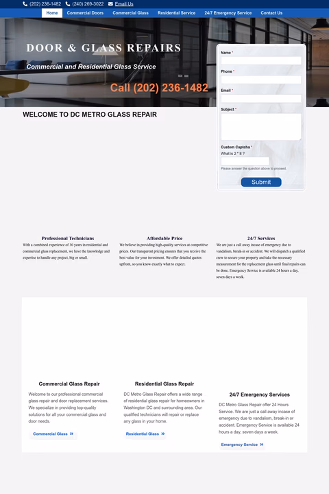 Dc-Metro-Glass Homepage 1440px