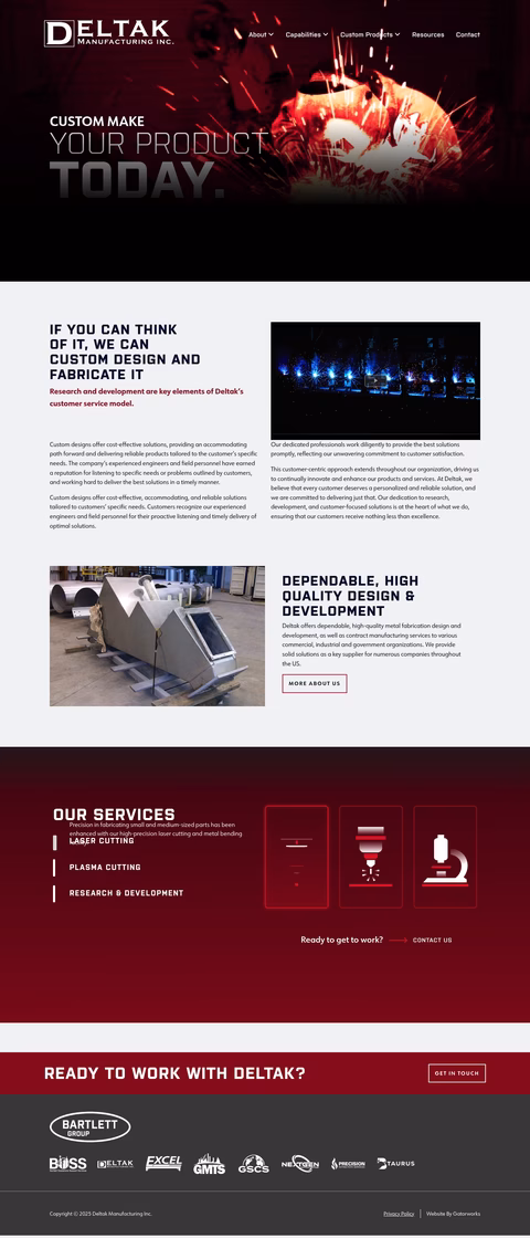 Deltak-Manufacturing Homepage 1440px