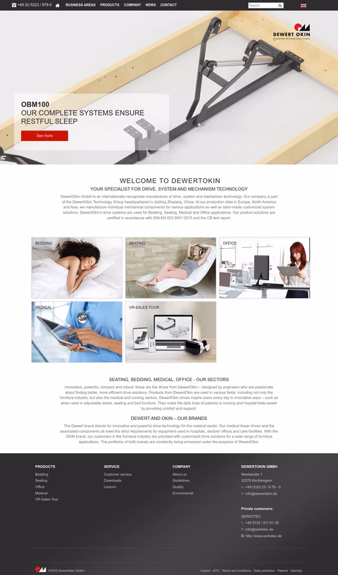 Dewertokin Homepage 1440px