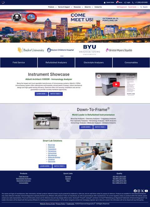 Diamond-Diagnostics Homepage 1440px