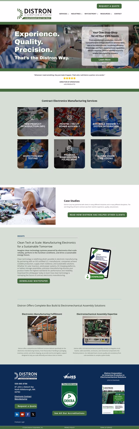 Distron-Corporation Homepage 1440px