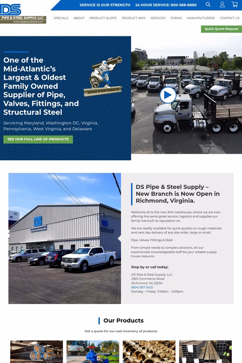 Ds-Pipe-Steel-Supply Homepage 1440px