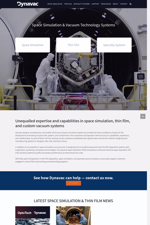 Dynavac Homepage 1440px