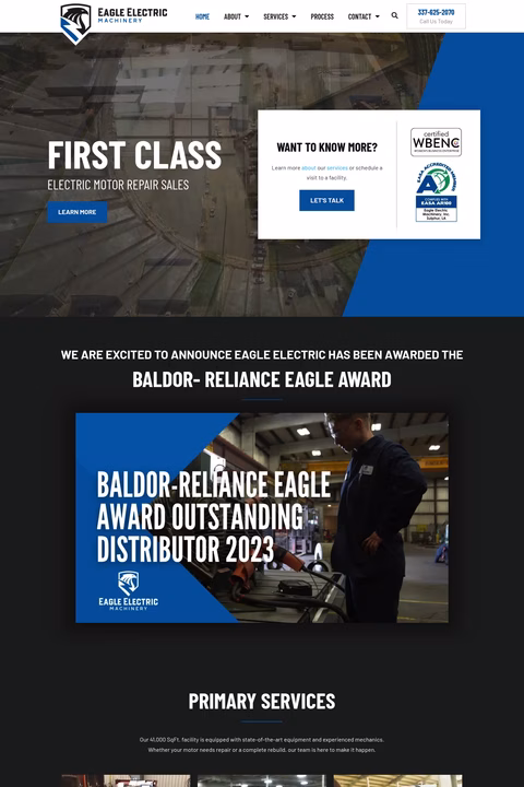 Eagle-Electric-Machinery Homepage 1440px