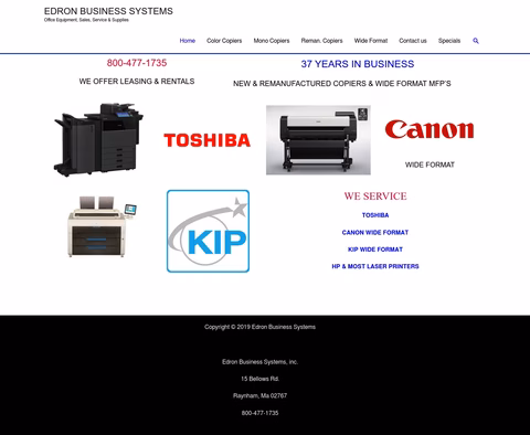 Edron-Business-Systems Homepage 1440px