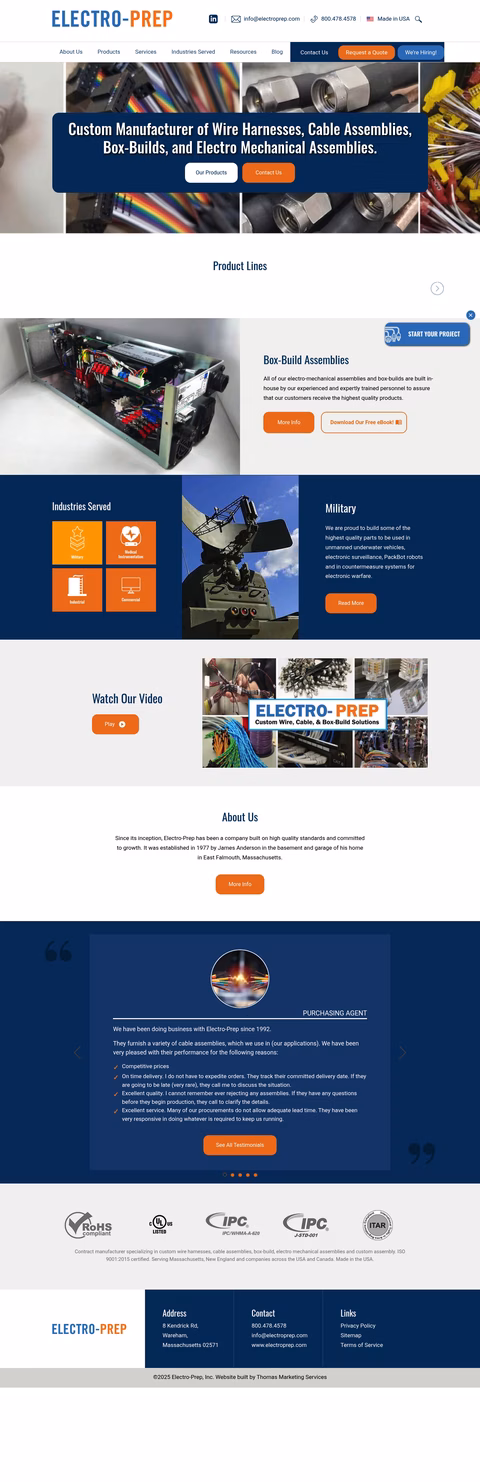 Electro-Prep Homepage 1440px