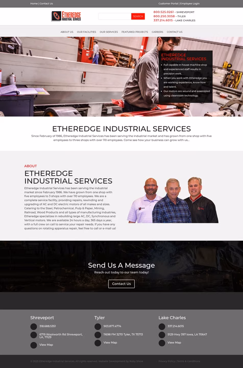 Etheredge-Industrial-Services Homepage 1440px