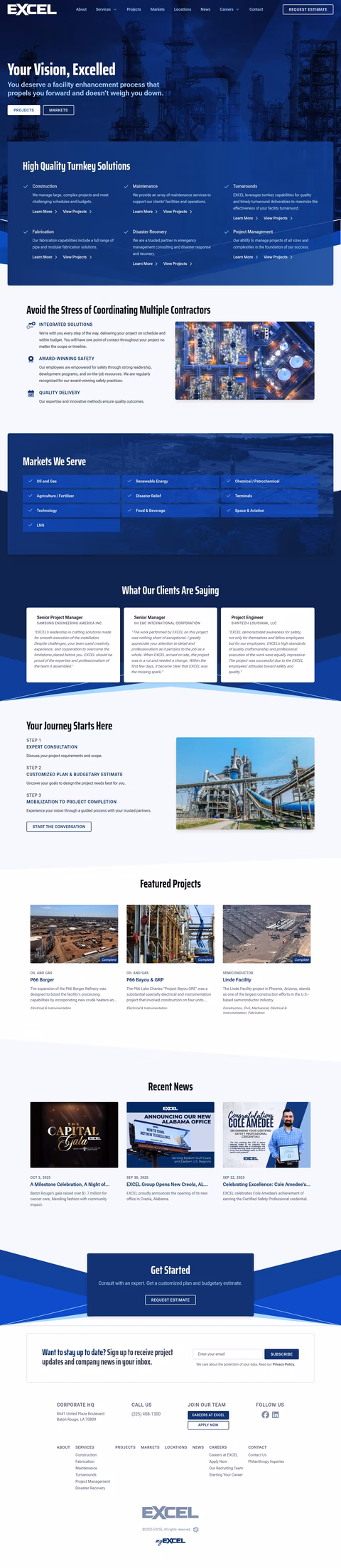 Excel-Group Homepage 1440px