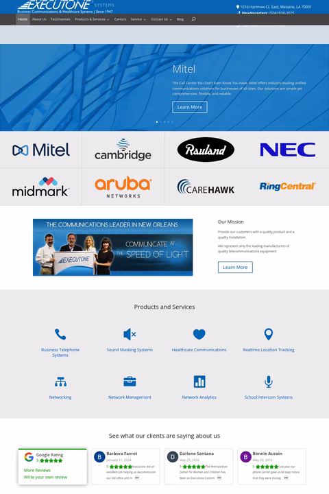 Executone-Systems Homepage 1440px