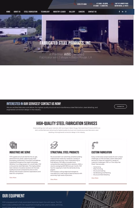 Fabricated-Steel-Products Homepage 1440px
