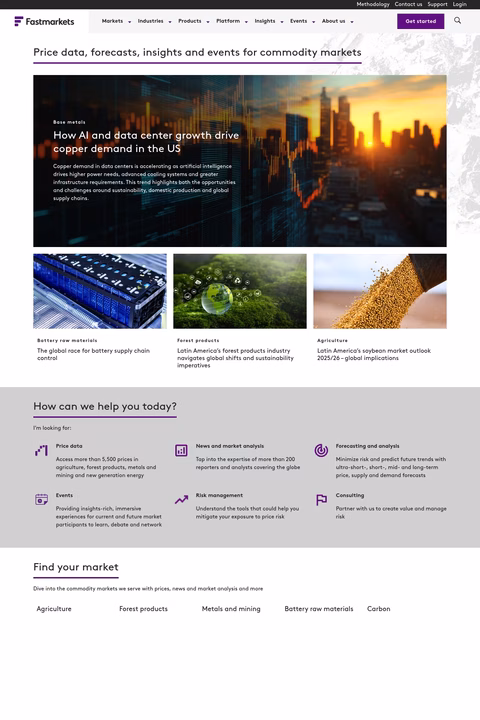 Fastmarkets Homepage 1440px
