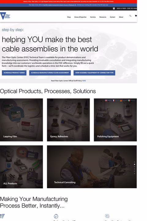 Fiber-Optic-Center Homepage 1440px