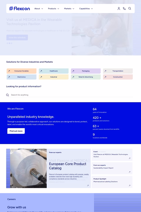 Flexcon Homepage 1440px