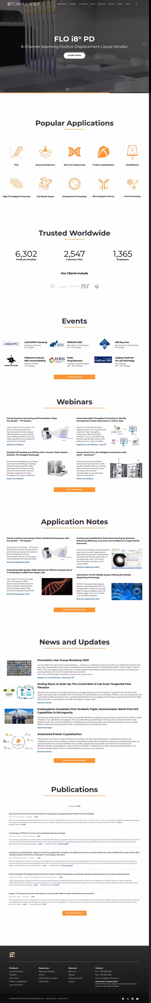 Formulatrix Homepage 1440px