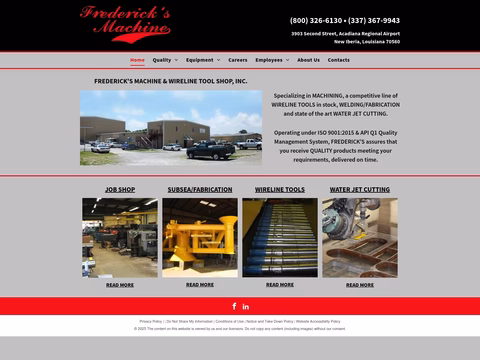 Fredericks-Machine-Tool-Shop Homepage 1440px
