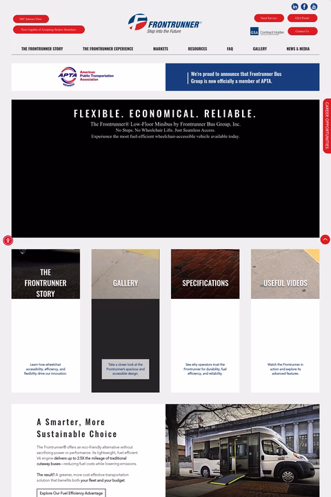 Frontrunner-Bus-Group Homepage 1440px