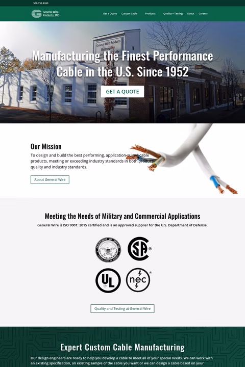 General-Wire-Products Homepage 1440px