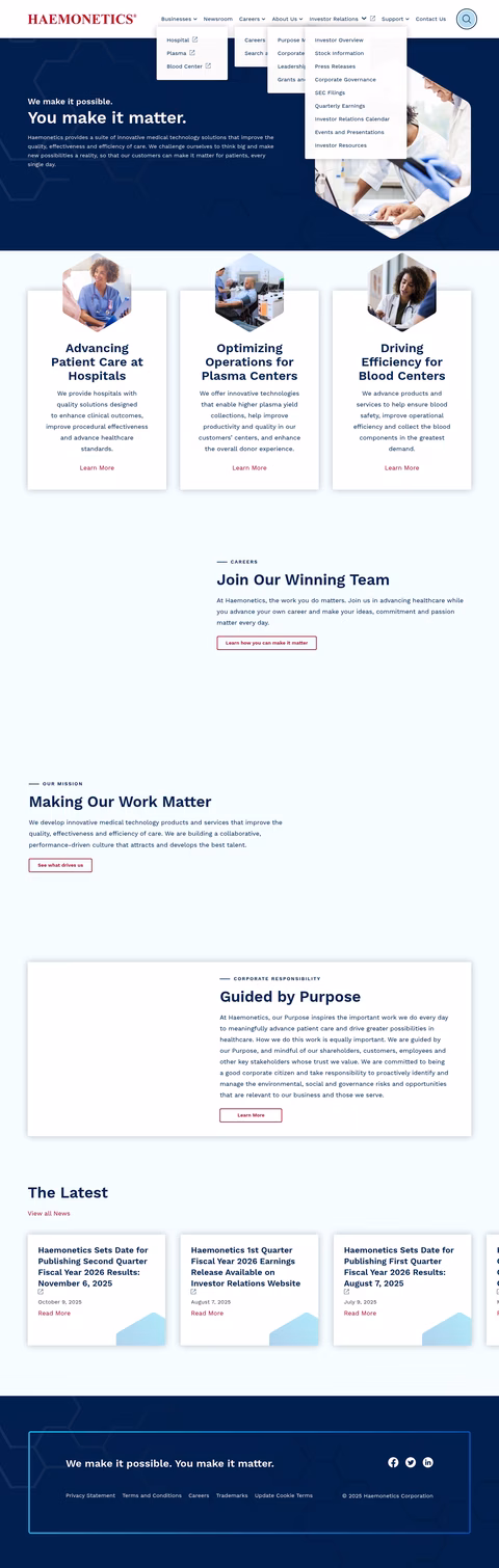 Haemonetics Homepage 1440px