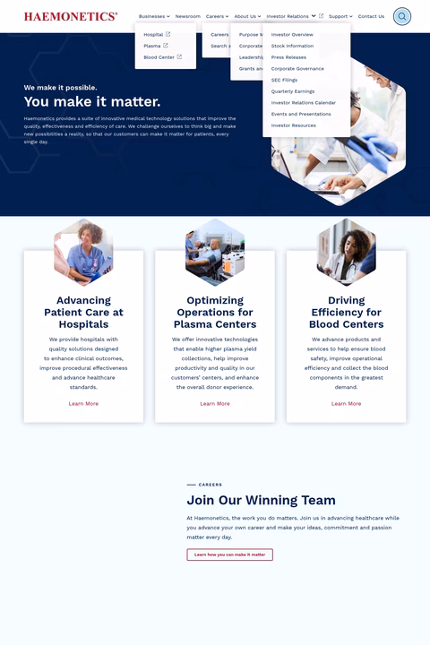 Haemonetics Homepage 1440px