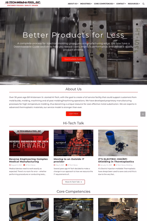 Hi-Tech-Mold-Tool Homepage 1440px