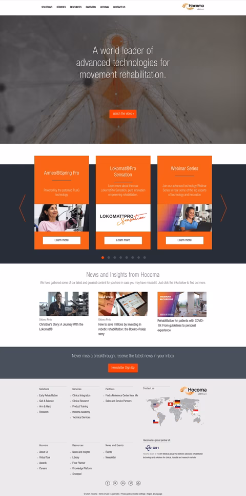 Hocoma Homepage 1440px