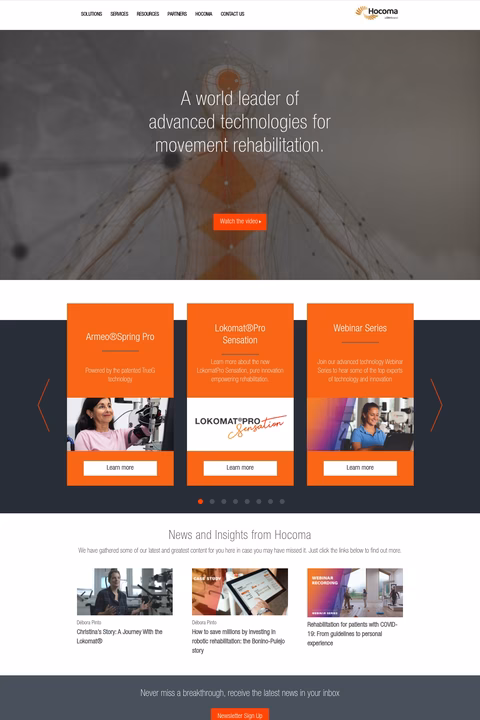 Hocoma Homepage 1440px