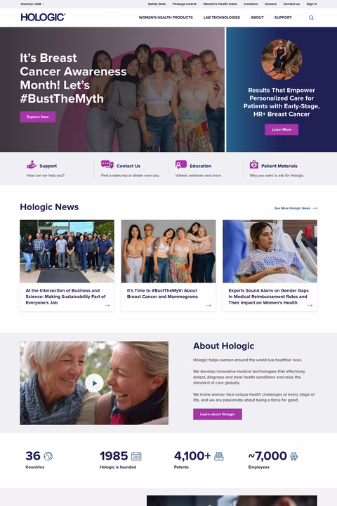 Hologic Homepage 1440px
