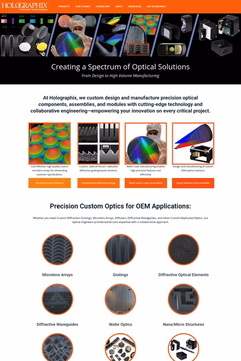 Holographix Homepage 1440px