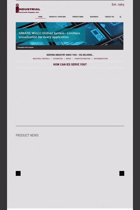 Industrial-Electronic-Supply Homepage 1440px